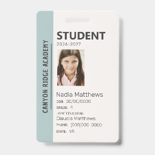 Mint Stripe Homeschool-Schülerausweis Ausweis