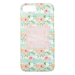 Mint Stripes floral Chic Case-Mate iPhone Hülle