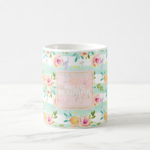 Mint Stripes floral Chic Kaffeetasse