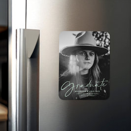 Mint Stylish Script Abschluss Announcement Foto Magnet