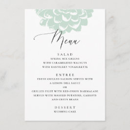 Mint sukkulent. Einfache Hochzeit mit Blumenkaktee Menükarte