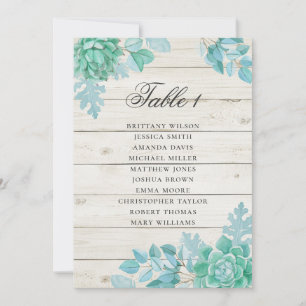 Mint sukkulente Sitzkarte. Rustikale Hochzeit Einladung