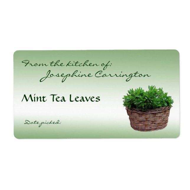 Mint Tea Blätter Labels (Vorne)