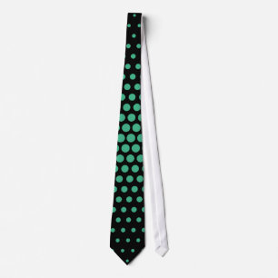 Mint Techno Dots Modern Black Krawatte