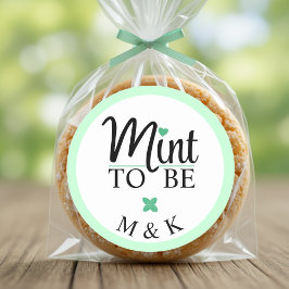 Mint to Be Monogram Wedding Bridal Shower Runder Aufkleber