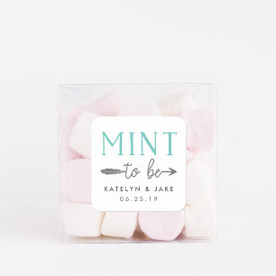 Mint to Be   Personalized Wedding Favor Quadratischer Aufkleber
