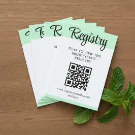 Mint to Be QR Code Wedding Registry Bridal Shower Begleitkarte