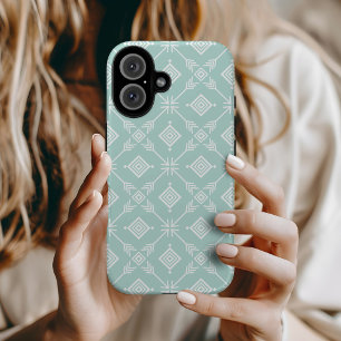 Mint Trendy Arrow Tribal Print iPhone 16 Hülle