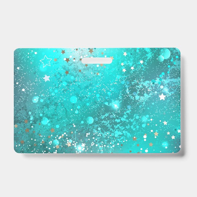 Mint Turquoise Foil Hintergrund Ausweis (Vorderseite)