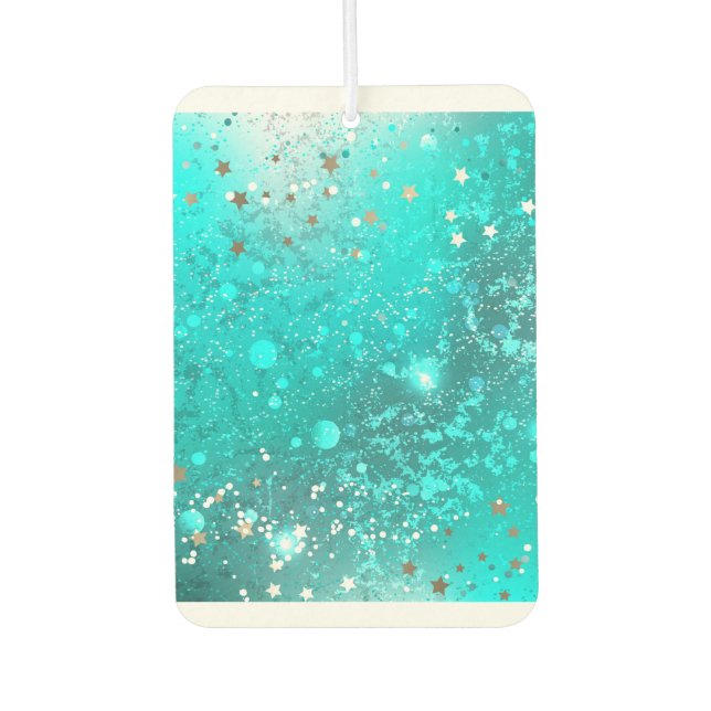 Mint Turquoise Foil Hintergrund Autolufterfrischer (Vorderseite)