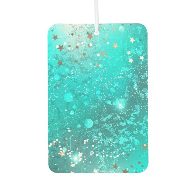 Mint Turquoise Foil Hintergrund Autolufterfrischer (Vorderseite)