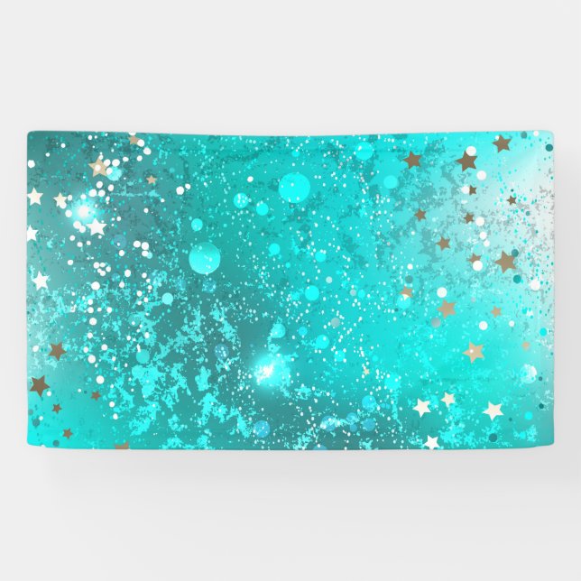 Mint Turquoise Foil Hintergrund Banner (Horizontal)