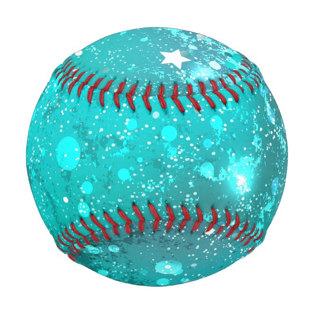 Mint Turquoise Foil Hintergrund Baseball (Vorderseite)