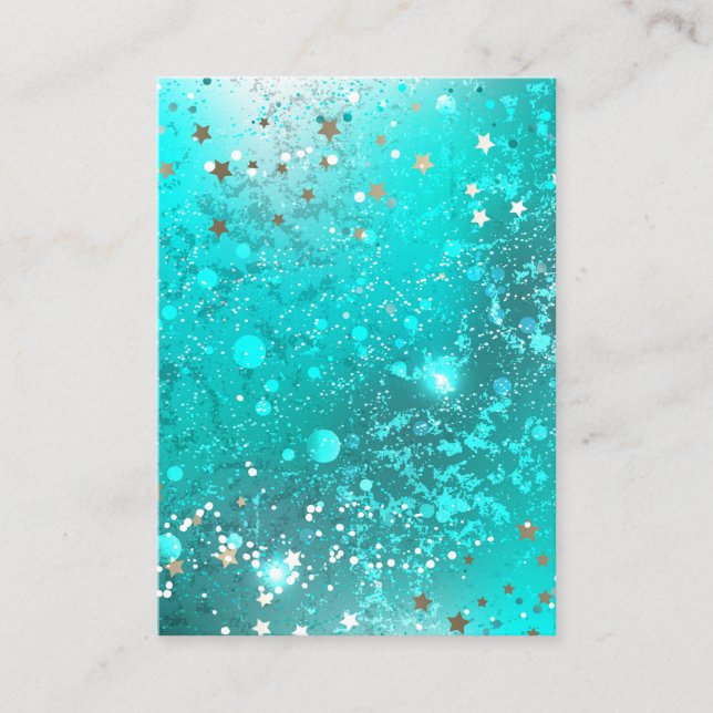 Mint Turquoise Foil Hintergrund Begleitkarte (Vorderseite)