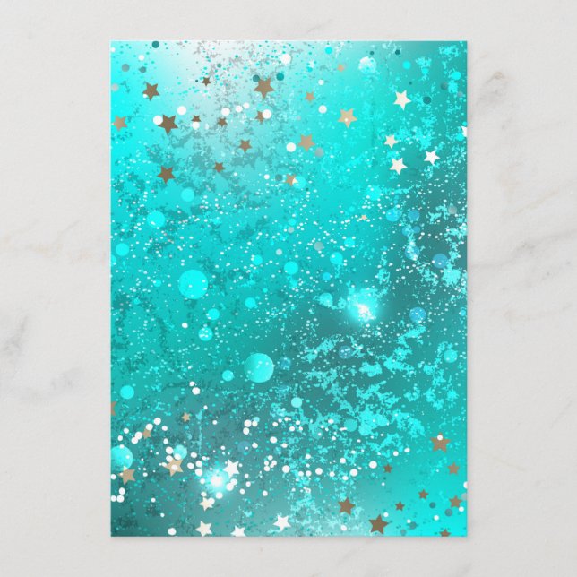 Mint Turquoise Foil Hintergrund Begleitkarte (Vorderseite)