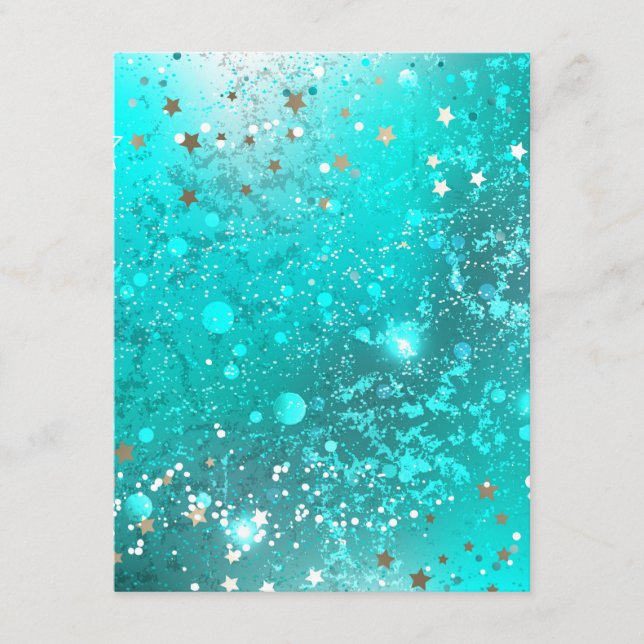 Mint Turquoise Foil Hintergrund Begleitkarte (Vorderseite)