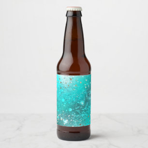 Mint Turquoise Foil Hintergrund Bierflaschenetikett