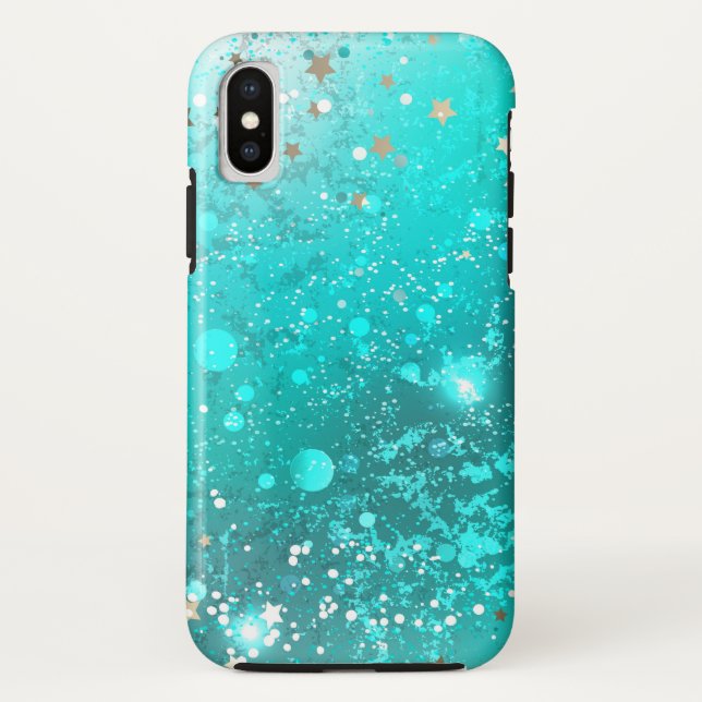 Mint Turquoise Foil Hintergrund Case-Mate iPhone Hülle (Rückseite)