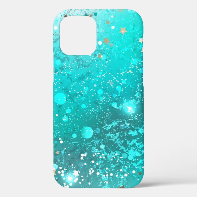 Mint Turquoise Foil Hintergrund Case-Mate iPhone Hülle (Rückseite)