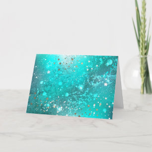 Mint Turquoise Foil Hintergrund Dankeskarte