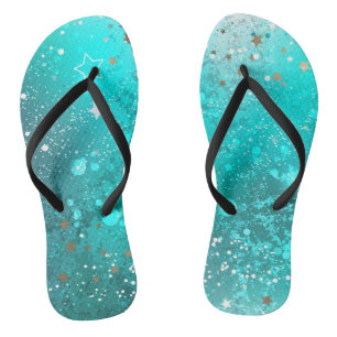 Mint Turquoise Foil Hintergrund Flip Flops