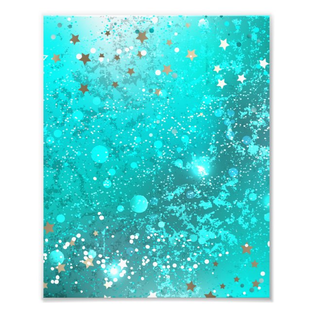 Mint Turquoise Foil Hintergrund Fotodruck (Vorne)