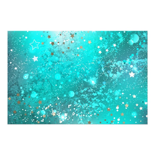Mint Turquoise Foil Hintergrund Fotodruck (Vorne)