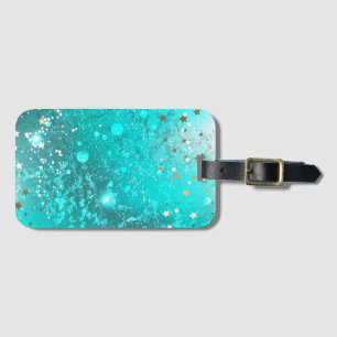 Mint Turquoise Foil Hintergrund Gepäckanhänger