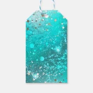 Mint Turquoise Foil Hintergrund Geschenkanhänger