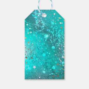 Mint Turquoise Foil Hintergrund Geschenkanhänger