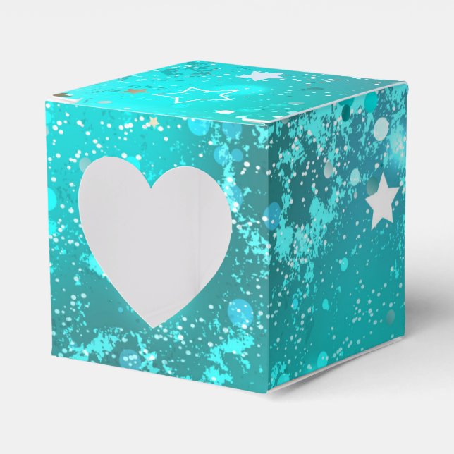 Mint Turquoise Foil Hintergrund Geschenkschachtel (Vorderseite)