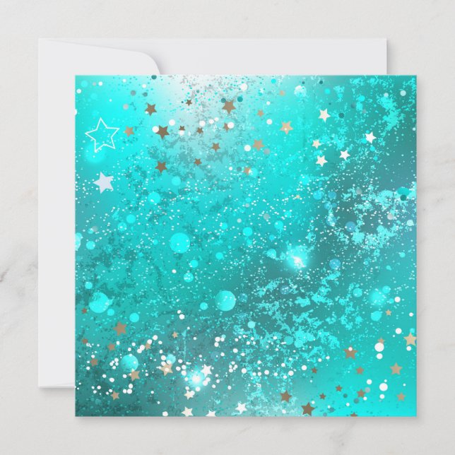 Mint Turquoise Foil Hintergrund Karte (Vorderseite)