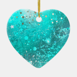 Mint Turquoise Foil Hintergrund Keramik Ornament