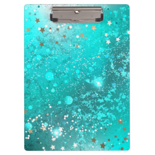 Mint Turquoise Foil Hintergrund Klemmbrett