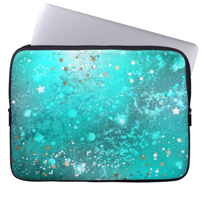 Mint Turquoise Foil Hintergrund Laptopschutzhülle (Vorderseite)