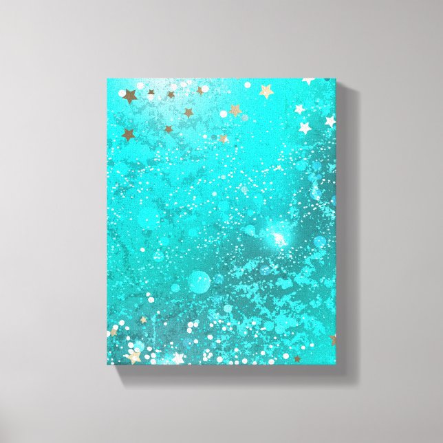 Mint Turquoise Foil Hintergrund Leinwanddruck (Vorderseite)