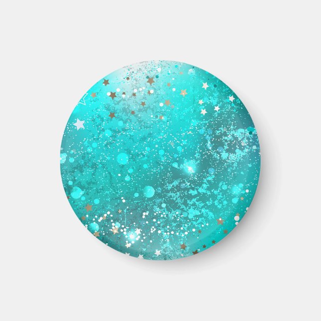Mint Turquoise Foil Hintergrund Magnet (Vorne)