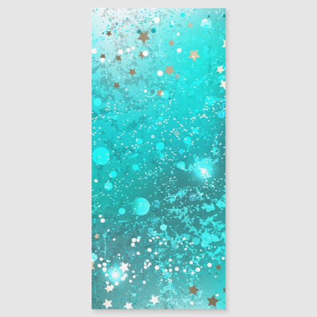 Mint Turquoise Foil Hintergrund Magneteinladung (Vorderseite)