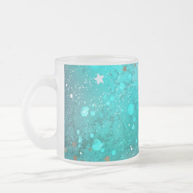 Mint Turquoise Foil Hintergrund Mattglastasse (Links)