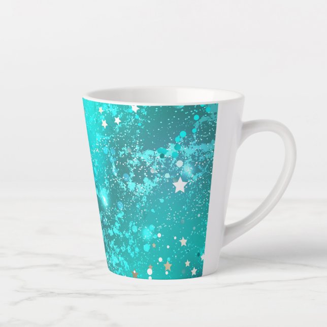 Mint Turquoise Foil Hintergrund Milchtasse (Rechts)