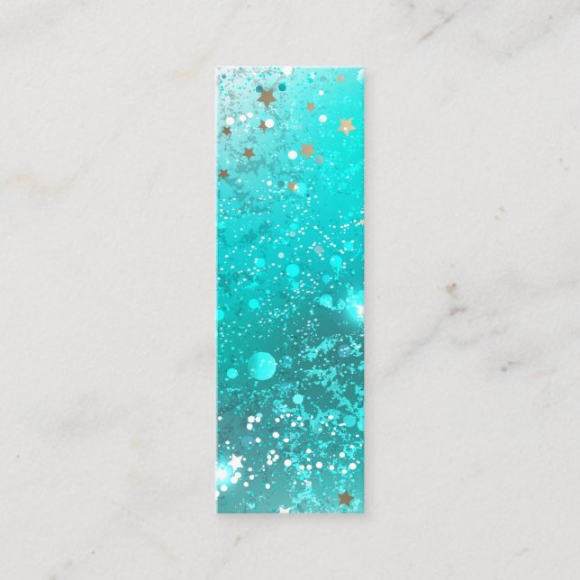 Mint Turquoise Foil Hintergrund Mini Visitenkarte (Vorderseite)