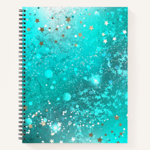 Mint Turquoise Foil Hintergrund Notizbuch