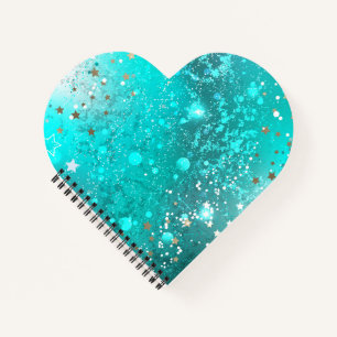 Mint Turquoise Foil Hintergrund Notizbuch