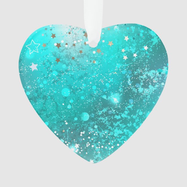 Mint Turquoise Foil Hintergrund Ornament (Vorderseite)