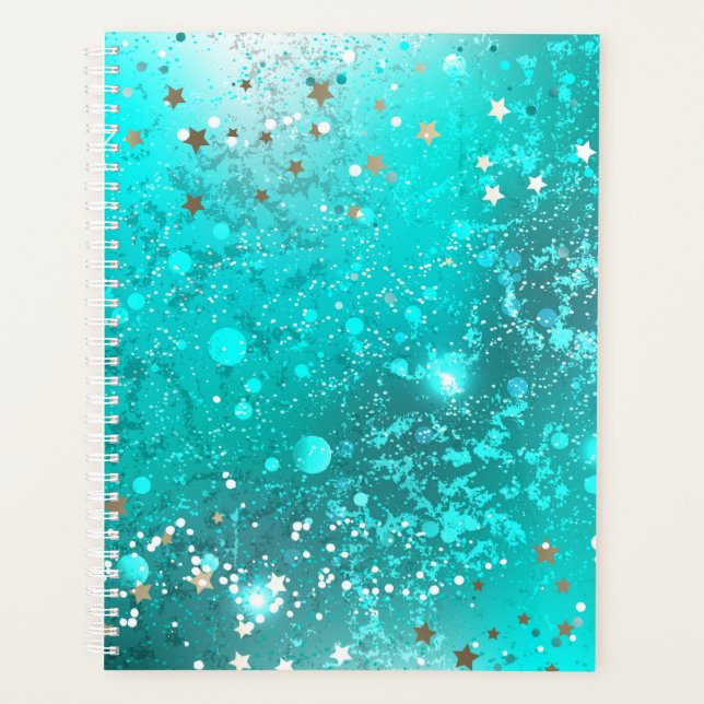 Mint Turquoise Foil Hintergrund Planer (Vorderseite)