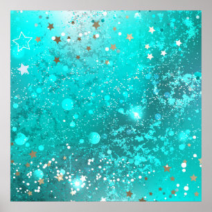 Mint Turquoise Foil Hintergrund Poster