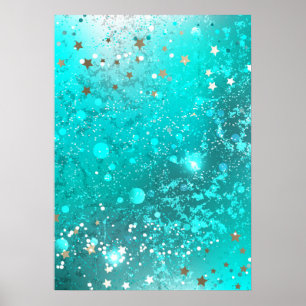 Mint Turquoise Foil Hintergrund Poster