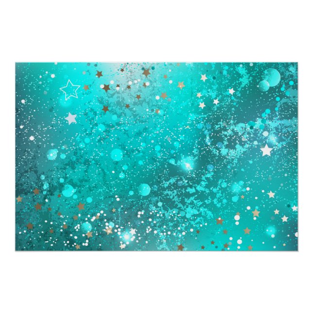 Mint Turquoise Foil Hintergrund Poster (Vorderseite)