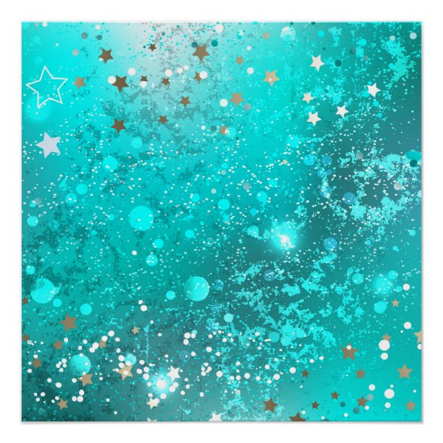 Mint Turquoise Foil Hintergrund Poster (Vorderseite)