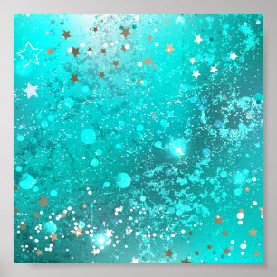 Mint Turquoise Foil Hintergrund Poster